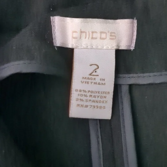 Chico's Black Button Dress Coat Size 2 - Picture 12 of 12